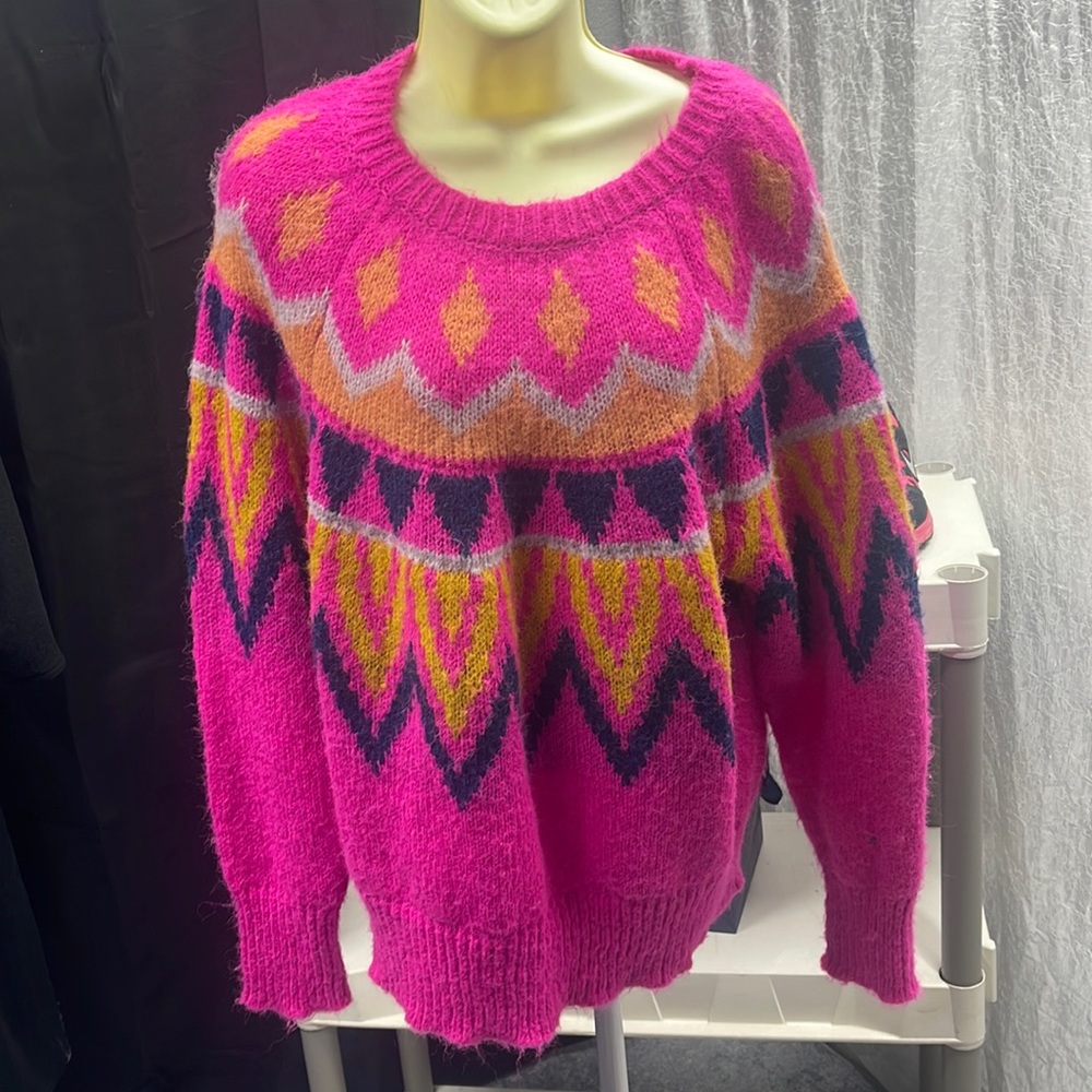 A New Day 1X Hot Pink Sweater